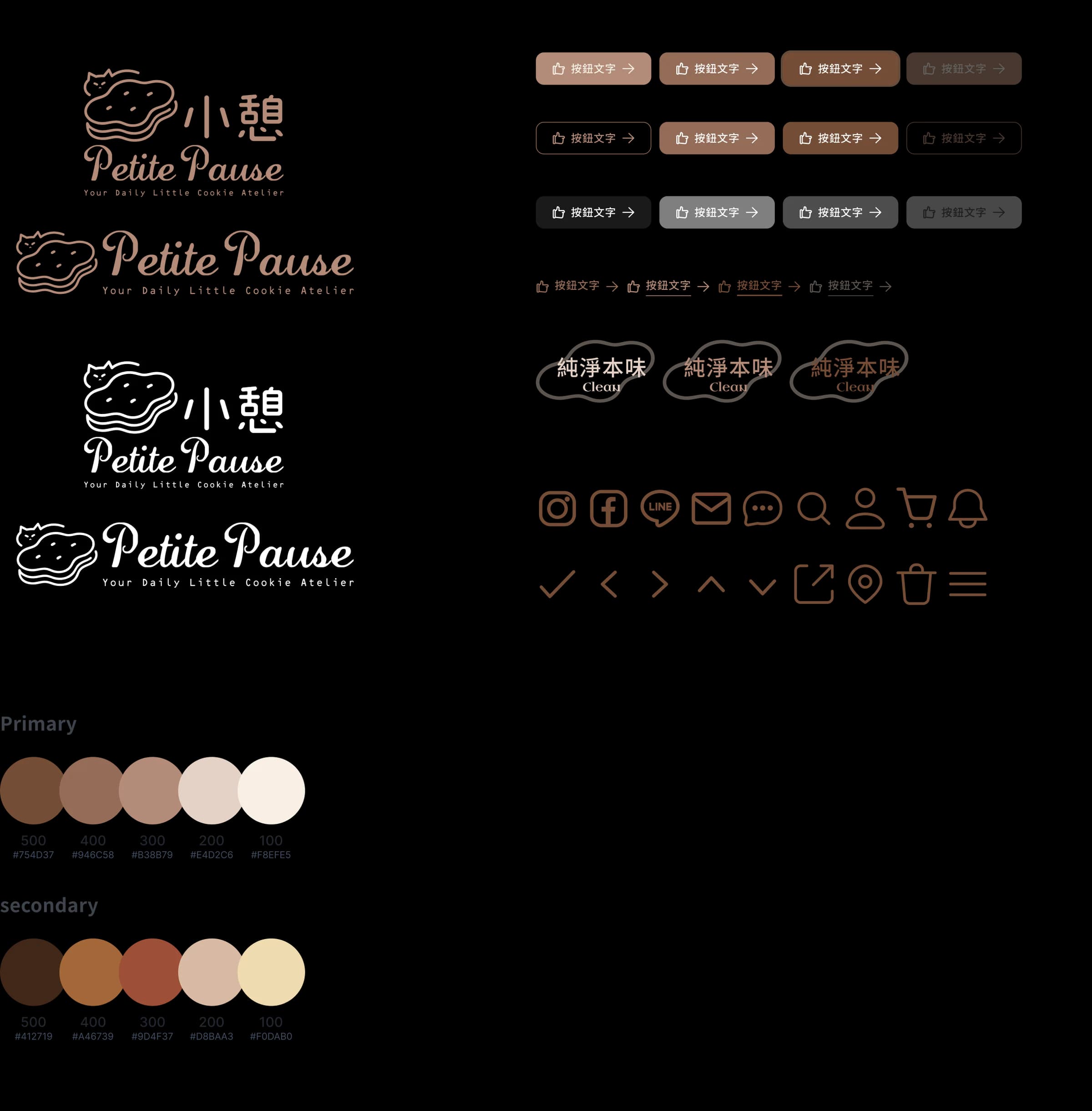 Petite Pause complete design system showcase