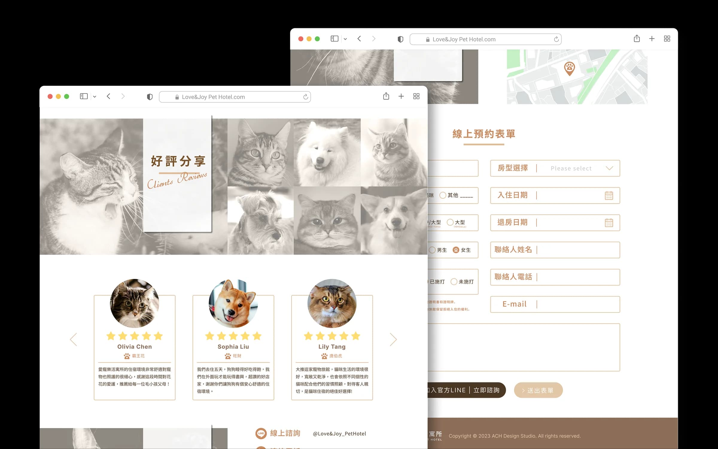 Love Joy Pet Hotel reviews contact and booking design decision showcase