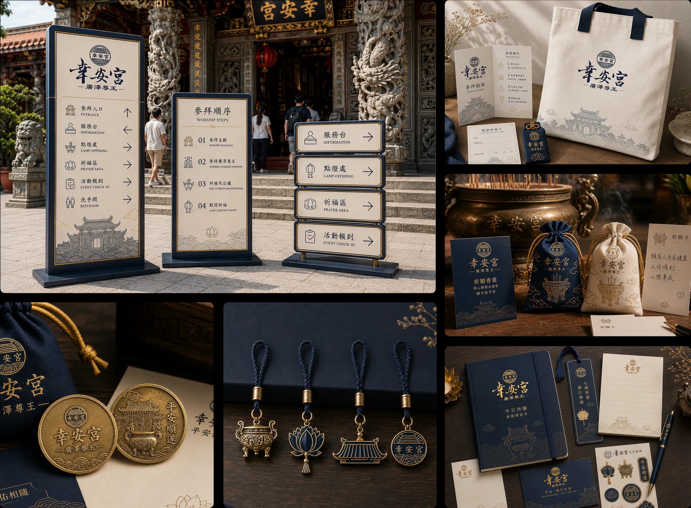 XinGan Temple brand application showcase